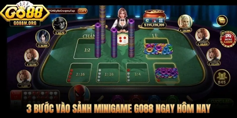 Đăng nhập và tìm mục Mini Game, đặt cược ván đầu trong 2 phút