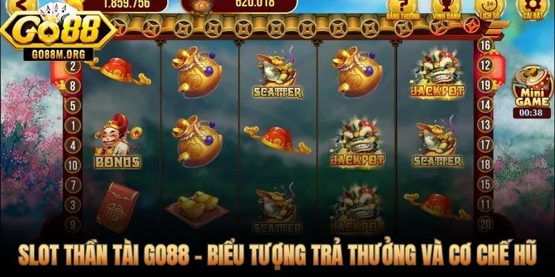 Nổ hũ Thần Tài và bảng biểu tượng Thỏi Vàng hệ số x200